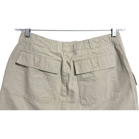 Vintage Y2K Gap Surplus Cargo Skirt Womens Khaki Beige Mini Size 12 Cotton - Picture 7 of 9